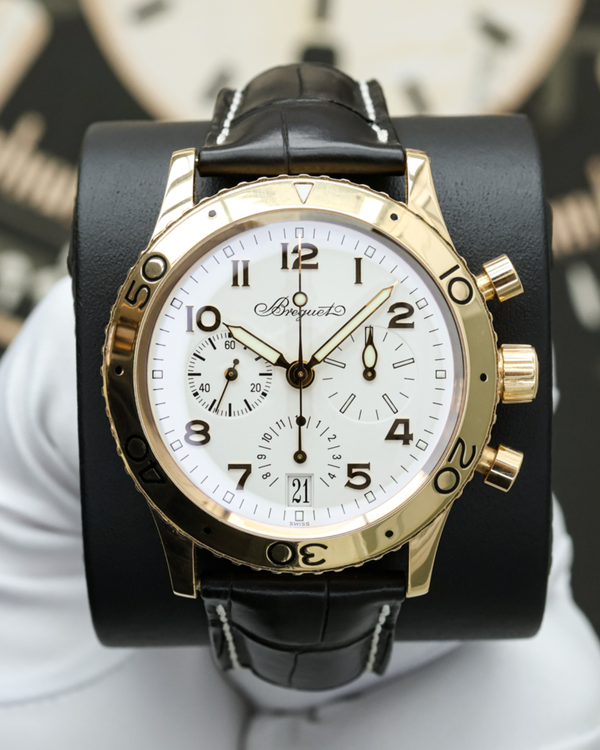 Breguet Type XX Transatlantique 39.5MM White Dial Leather Strap (3820BR/M2/9W6)
