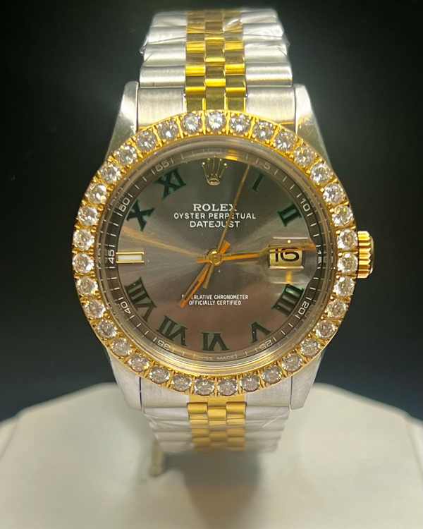 No Reserve - Rolex Datejust 36MM Aftermarket Slate Dial Aftermarket Two-Tone Jubilee Bracelet (1601)