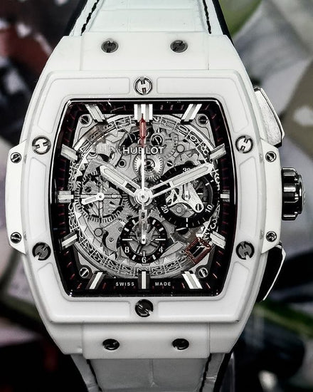 Hublot Spirit Of Big Bang Chronograph 42MM Skeleton Dial Leather Strap (641.HX.0173.LR)