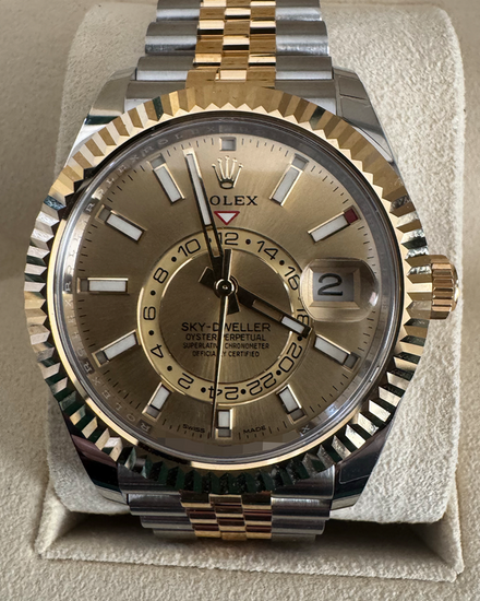 2022 Rolex Sky-Dweller 42MM Champagne Dial Two-Tone Jubilee Bracelet (326933)