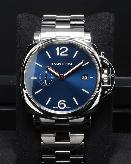 No Reserve - 2021 Panerai Luminor Due 42MM Blue Dial Steel Bracelet (PAM01124)