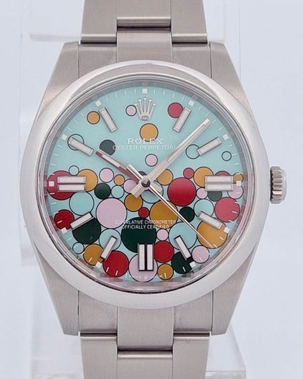 No Reserve - 2024 Rolex Oyster Perpetual 41MM Turquoise "Celebration" Dial Oyster Bracelet  (124300)