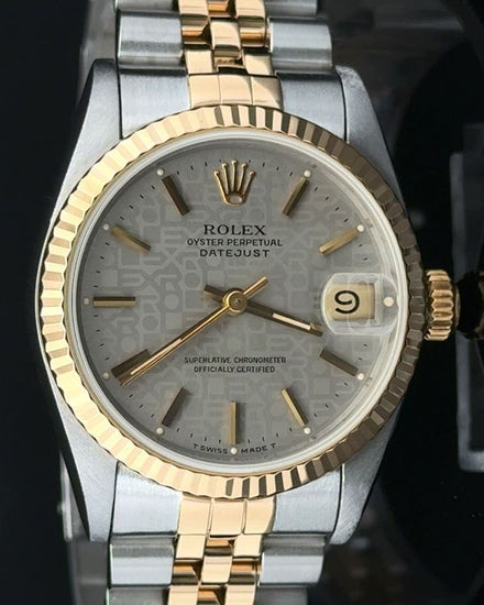 1995 Rolex Datejust 31MM Silver "Jubilee Motif" Dial Two-Tone Jubilee Bracelet (68273)