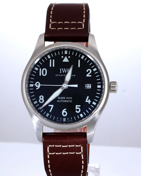 No Reserve - IWC Schaffhausen Pilot Mark XVIII "Le Petit Prince" 40MM Blue Dial Leather Strap (IW327010)