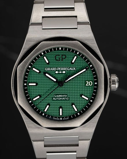 2026 Girard Perregaux Laureato 42MM Green Dial Steel Bracelet (81010.11.3153.1CM)