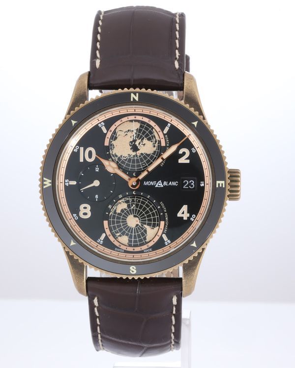 No Reserve - 2018 Montblanc 1858 Geosphere L.E. 42MM Black Dial Leather Strap (119347)