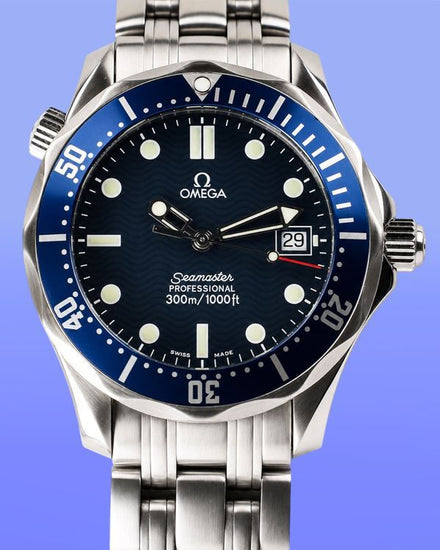 No Reserve - Omega Seamaster Diver 300M 36.25MM Quartz Blue Dial Steel Bracelet (2561.80.00)