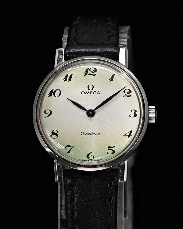 No Reserve - Omega Genève 23MM Silver Dial Aftermarket Leather Stap (511.409)