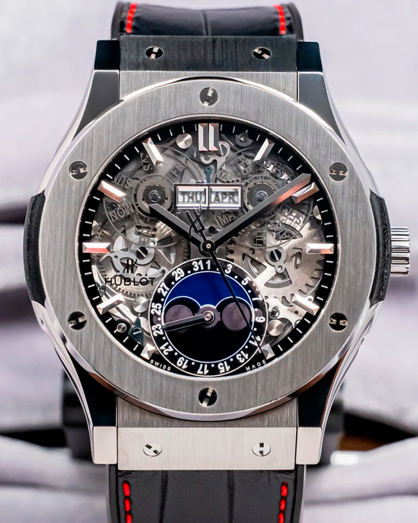 2026 Hublot Classic Fusion Aerofusion 45MM Skeleton Dial Leather Strap (517.NX.0170.LR)