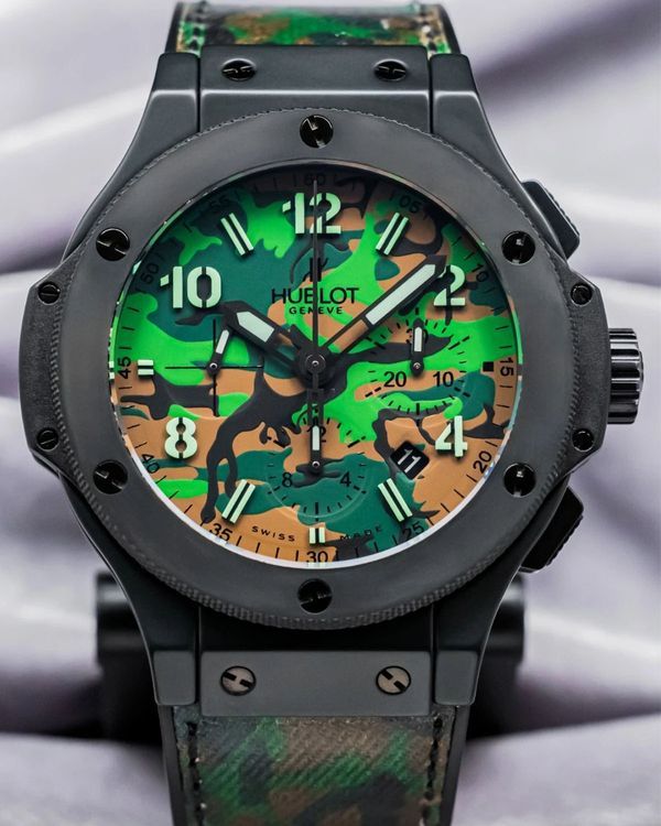 (Working) Hublot Big Bang Commando Jungle L. E. 44MM Green "Camo" Dial Rubber Strap (301.CI.8610.NR)