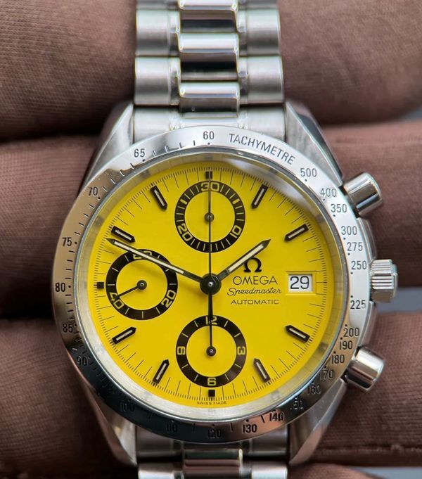 Omega Speedmaster Date "Michael Schumacher" 39MM Yellow Dial Steel Bracelet (3511.12.00)