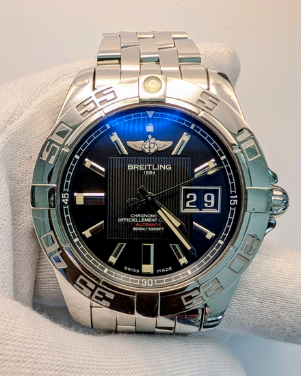 2015 Breitling Galactic 41MM Black Dial Steel Bracelet (	A49350L2/BA07)