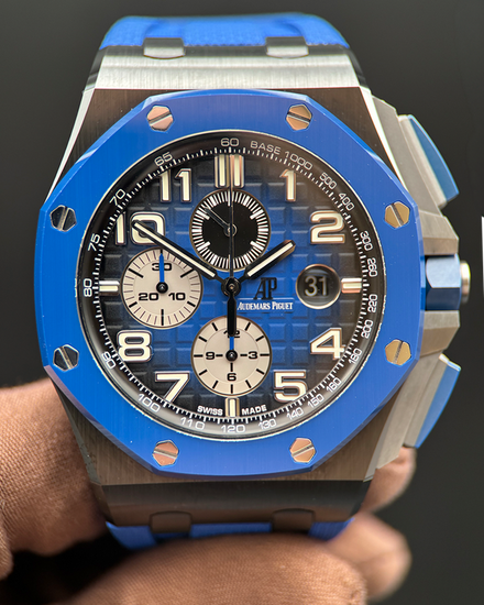 Audemars Piguet Royal Oak Offshore Chronograph 44MM Blue Dial Rubber Strap (26405CE.OO.A030CA.01)