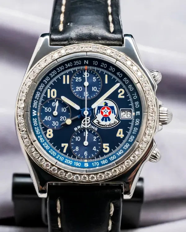 Breitling Chronomat Thunderbirds Edition 40.5MM Blue Dial Leather Strap (A20048)