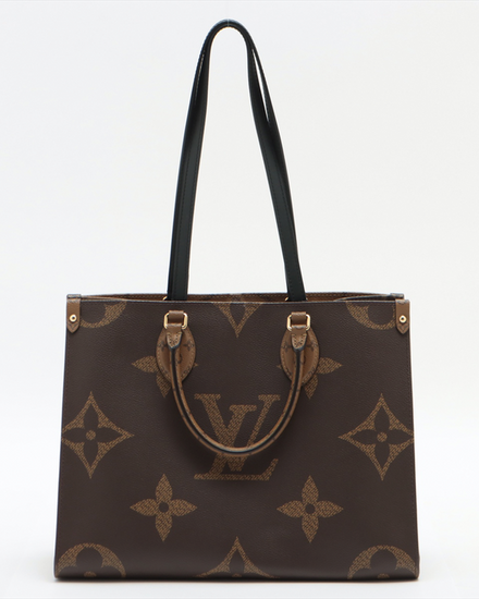 2021 Louis Vuitton Monogram OnTheGo MM Brown Coated Canvas Brass Hardware Leather Strap (OnTheGo)