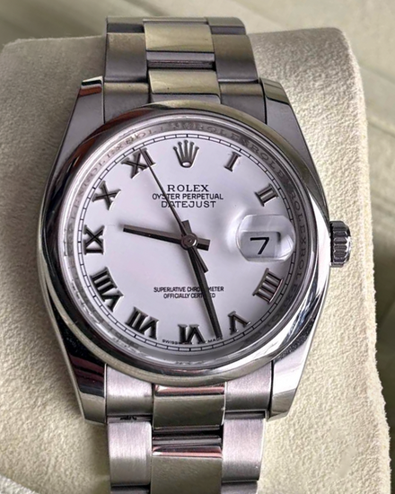 2010 Rolex Datejust 36MM White Dial Oyster Bracelet (116200)