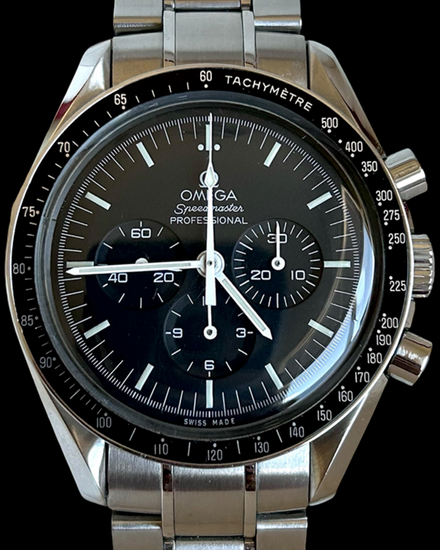 1997 Omega Speedmaster Professional Moonwatch 42MM Black Dial Steel Bracelet (3750.50)