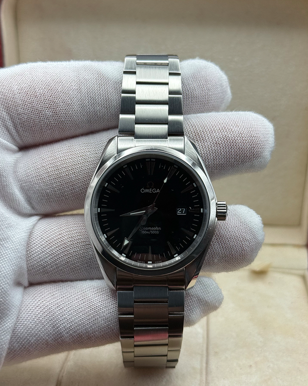 2006 Omega Seamaster Aqua Terra 39.2MM Quartz Black Dial Aftermarket Steel Bracelet (2517.50.00)