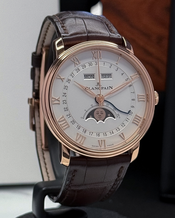 2022 Blancpain Villeret Quantième Complet 40MM Silver Dial Leather Strap (6654-3642-55B)