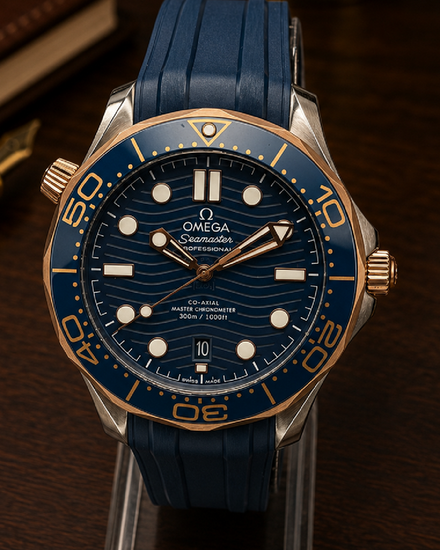 No Reserve -  2024 Omega Seamaster Diver 300M 42MM Blue Dial Rubber Strap (210.22.42.20.03.002)