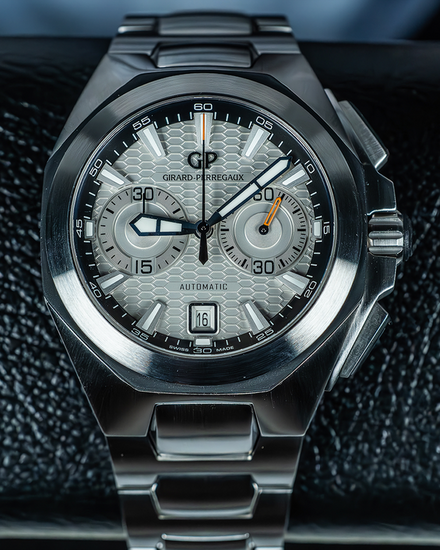 Girard Perregaux Chrono Hawk 44MM Silver Dial Steel Bracelet (49970-11-131-11A)