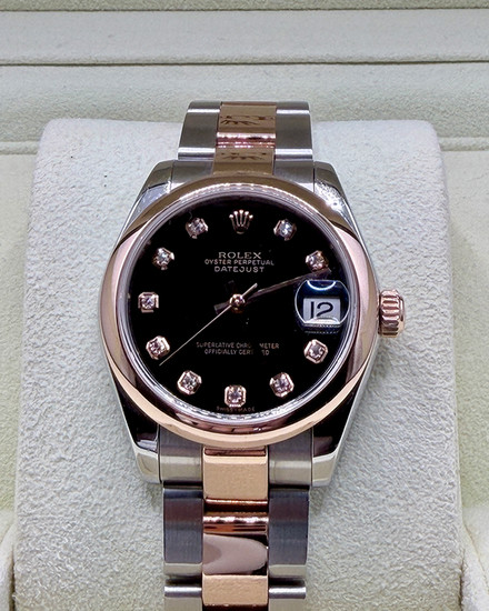 2006 Rolex Datejust 31MM Black Dial Two-Tone Oyster Bracelet (178241)