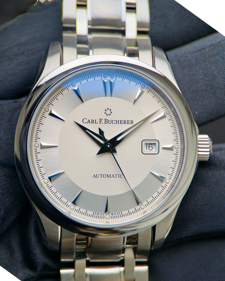 No Reserve - Carl F. Bucherer Manero 42MM Silver Dial Steel Bracelet (00.10915.08.13.21)