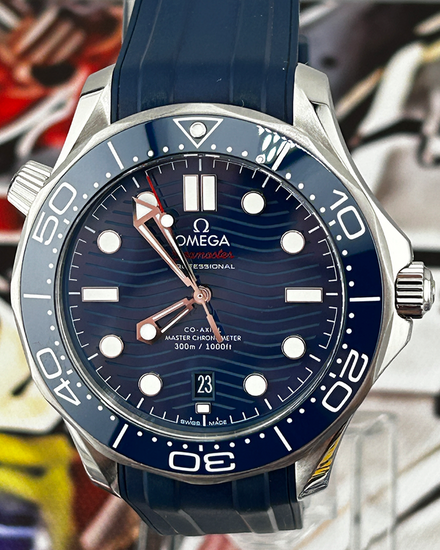 2023 Omega Seamaster Diver 300M 42MM Blue Dial Rubber Strap (210.32.42.20.03.001)