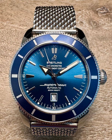 2018 Breitling Superocean Heritage 46MM Blue Dial Steel Bracelet (A1732016/C734)