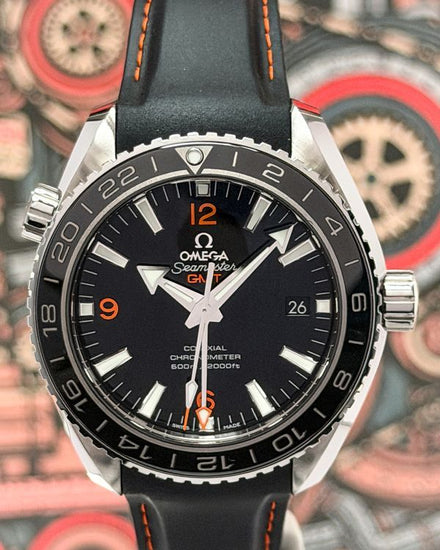 2015 Omega Seamaster Planet Ocean GMT 43.5MM Black Dial Leather Strap (232.32.44.22.01.002)