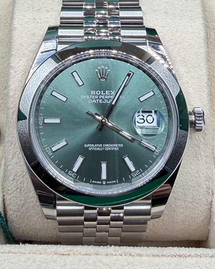 2025 Rolex Datejust 41MM Mint Green Dial Jubilee Bracelet (126300)