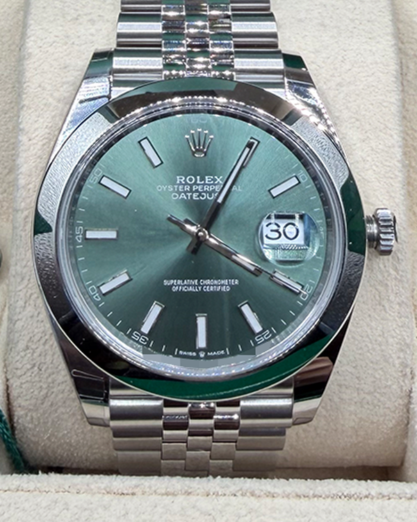 2025 Rolex Datejust 41MM Mint Green Dial Jubilee Bracelet (126300)