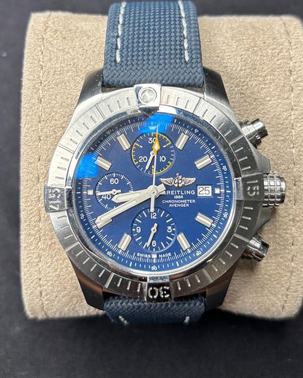 2024 Breitling Avenger Chronograph 45MM Blue Dial Textile Strap (A13317)