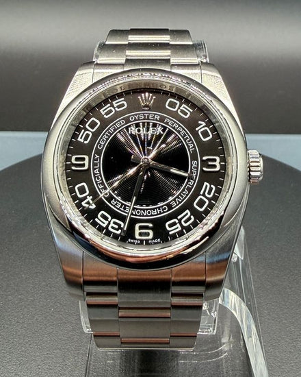 Rolex Oyster Perpetual 36MM Black "Concentric" Dial Oyster Bracelet (116000)