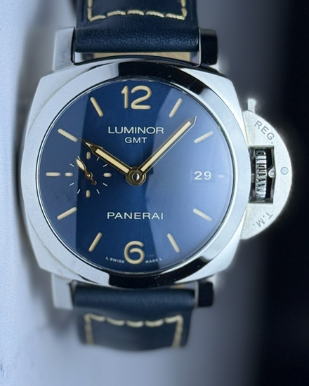 2016 Panerai Luminor 1959 3 Days GMT L.E. 42MM Blue Dial Leather Strap (PAM00688)