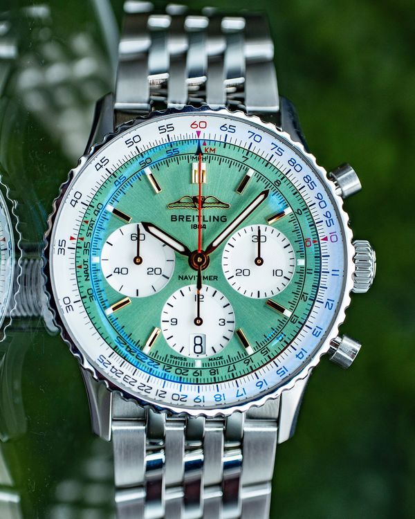 2023 Breitling Navitimer B01 Chronograph 41MM Green Dial Steel Bracelet (AB0139211L1A1)