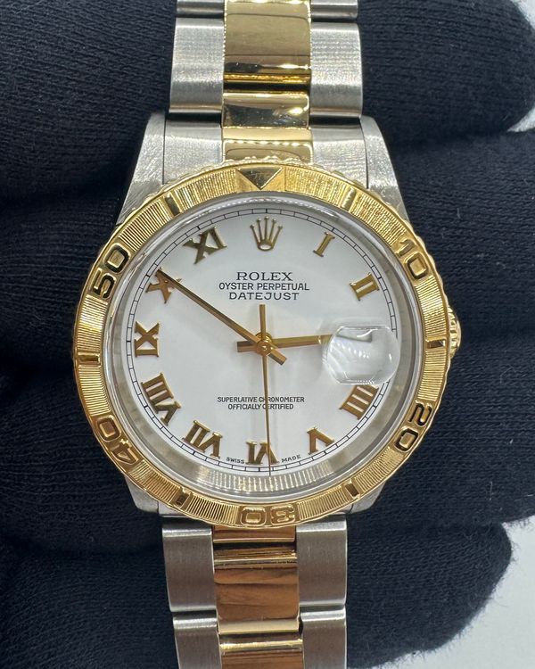 Rolex Datejust Turn-O-Graph 36MM White Dial Two-Tone Oyster Bracelet (16263)
