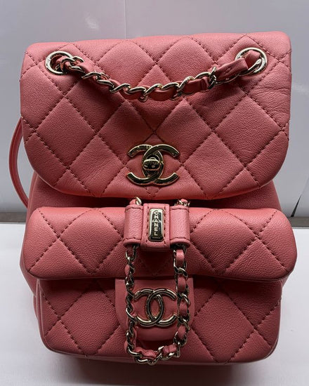No Reserve - Chanel Duma Backpack Small Leather Gold-Tone Hardware Leather/Chain Strap (Duma Backpack)