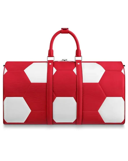 Louis Vuitton Keepall Bandoulière 50 "2018 Fifa World Cup" L.E. 19.7 x 11.4 x 9.1IN Epi Leather Silver-Toned Hardware Leather Strap (M52121)