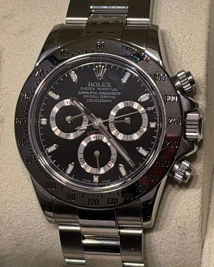2007 Rolex Cosmograph Daytona 40MM Black Dial Oyster Bracelet (116520)