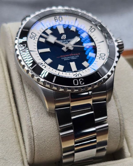 No Reserve - 2024 Breitling Superocean 44MM Blue Dial Steel Bracelet (A17376)