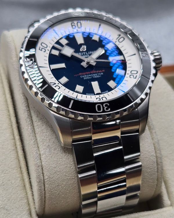 No Reserve - 2024 Breitling Superocean 44MM Blue Dial Steel Bracelet (A17376)