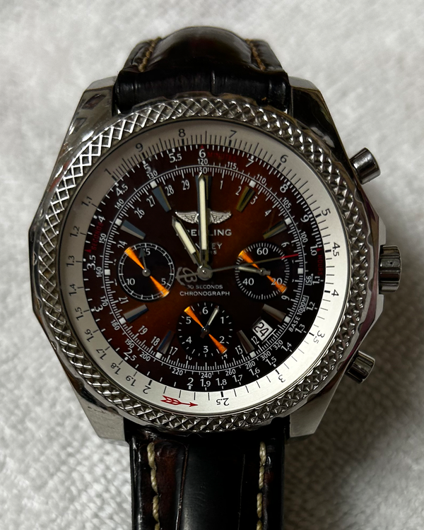 No Reserve - Breitling Bentley Motors 48MM Brown Dial Leather Strap (A25362)