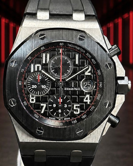 Audemars Piguet Royal Oak Offshore Chronograph "Vampire" 42MM Black Dial Rubber Strap (26470SO)