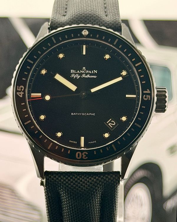 2024 Blancpain Fifty Fathoms Bathyscaphe 43MM Black Dial Textile Strap (5000-0130-B52A)