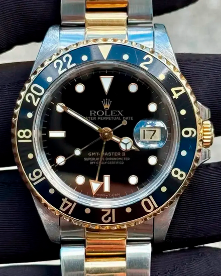 1993 Rolex GMT-Master II 40MM Black Dial Two-Tone Oyster Bracelet (16713)