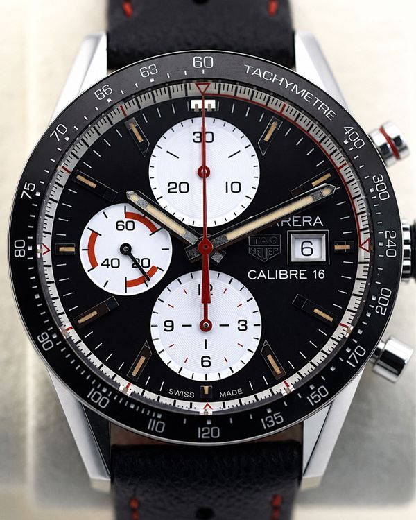 2021 Tag Heuer Carrera Calibre 16 41MM Black Dial Leather Strap (CV201AP.FC6429)