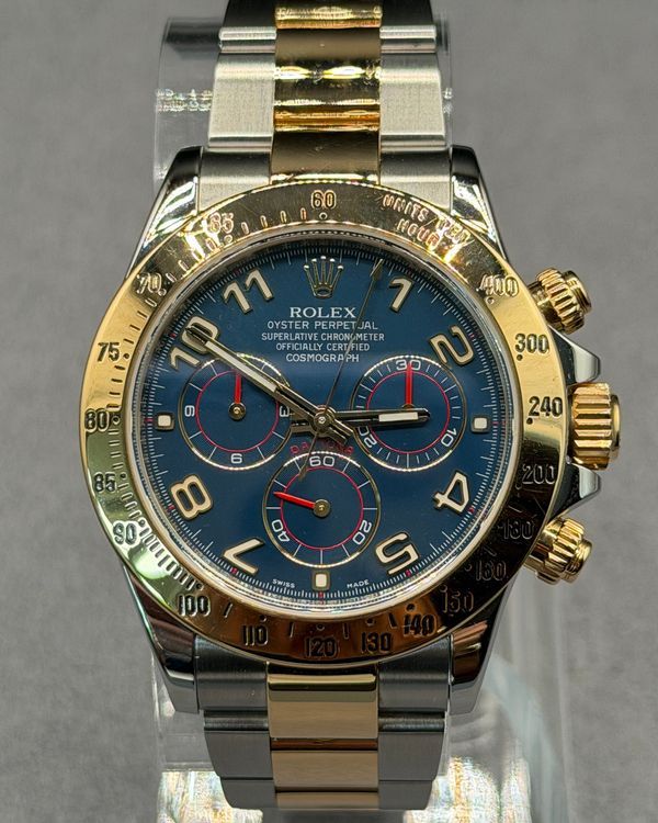 Rolex Cosmograph Daytona 40MM  Blue Dial Two-Tone Oyster Bracelet (116523)