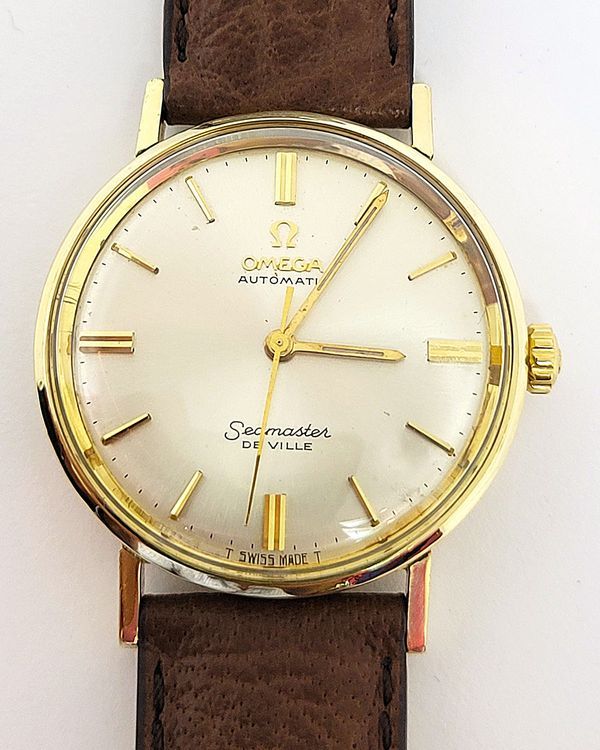 Omega Seamaster DeVille 34.2MM Silver Dial Aftermarket Leather Strap (KM6292)