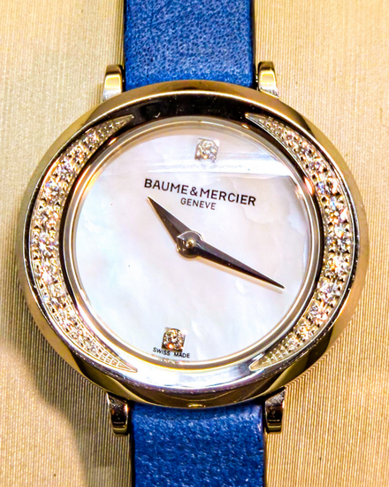 2025 Baume & Mercier Promesse 22MM Quartz Mother of Pearl Dial Leather Strap (M0A10288)
